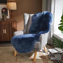 AMTOVO Faux Sheepskin Rug, Dark Blue Ultra Soft Fluffy Shag Area Rug, 2 x 6 ft Faux Fur Rug for Bedroom Sofa Throw Cushion Room Decor, Sheepskin by CozyNest Decor