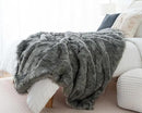 BATTILO HOME Wolf Faux Fur Blanket, Extra Large Fox Fur Throw Blankets for Couch, Bed, Super Soft, Fluffy, Eelegant, Grey with Black Tips Blanket Reversible to Plush Velvet, (Grey, 60"x80") by CozyNest Decor
