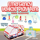 Ambulance Pop-up Play Tent for Kids with Sounds, Doctor Kit & Ball Pit for Toddlers & Up - Easy Setup Pop up Toy for Indoor & Outdoor, Emergency Vehicle Playset, Pretend Play, Great Gift by TinyTreasures Baby Boutique