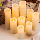 Flameless Candles Battery Operated Candles 4" 5" 6" 7" 8" 9" Set of 9 Ivory Real Wax Pillar LED Candles with 10-Key Remote and Cycling 24 Hours Timer by CozyNest Decor