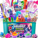 YOPINSAND Galaxy Slime Kit for Girls, DIY Slime Making Kit, Glimmer Crunchy, Butter, Foam, Glow in The Dark Slime with Add-ins, Foam Balls, Charms, Glitters, Party Favors Gift Toys for Kids 6-12 by TinyTreasures Baby Boutique