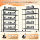 REIBII 76.1" H Storage Shelves Wire Shelving Unit Loads 1653 LBS, Metal Shelving with Wheels & Feet, 5 Tier Adjustable Metal Dorm Storage Shelves for Pantry Kitchen, Garage, Back to School Supplies by TinyTreasures Baby Boutique