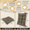BUYUE Chair Cushion Set for Rocking Chair, Back Pillow & Seat Cushion with Ties, Original Woven Fabric Non-Slip Chair Pads for Elderly Sitting, Brown by CozyNest Decor
