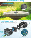 POPOSOAP Solar Water Fountain Pump for Bird Bath, 6W Outdoor Solar Bird Bath Fountain Pump with DIY Tubing for Bird Bath, Ponds, Garden and Fish Tank by GreenHaven Gardens