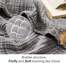 EMME Muslin Grey Twin Blanket 100% Cotton Bed Blankets for Adults and Baby 60"x80" Lightweight Soft Breathable All Season Solid Pre-Washed Gauze, Grey by CozyNest Decor