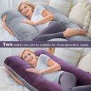 Meiz Pregnancy Pillow, Pregnancy Body Pillow, Pregnancy Pillows for Sleeping, Maternity Pillow for Pregnant Women with Velvet Cover, Grey & Purple by TinyTreasures Baby Boutique