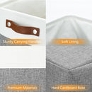DULLEMELO Storage Baskets 17 inch Large Basket for Blanket Living Room, Foldable Storage Bins Baskets for Organizing [3 Pack] Blanket Storage Baskets Organizer for Home,Office,Closet(White&Grey) by TinyTreasures Baby Boutique