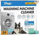 Washing Machine Cleaner Tablets - 24 Count 1-Year Supply | Formulated for Pet Owners | Pet-Friendly Deep Descaler | HE, Top & Front Load | Septic Safe & Eco-Friendly | Eliminates Odor & Residue by CozyNest Decor