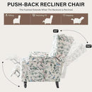 UIXE Floral Pushback Recliner Chair, Fabric Upholstered Armchair Push Back Accent Chair for Living Room, Rivet Trim Club Chair Home Theater Single Sofa Reading Seat - Bird by CozyNest Decor