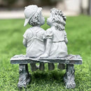 Elenon Boy and Girl Garden Statue Outdoor Decorative, Couple First Kiss Garden Sculpture for Yard Patio Art Flower Bed Decoration, 8 1/4" L x 4 3/4" W x 9" H by CozyNest Decor