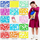 Drawing Stencils Set for Kids (55 Piece) - Arts and Crafts Set for Girls & Boys - Christmas & Birthday Gifts for Kids 4 5 6 7 8 9+ Year Old - Ideal Creativity Kit & Travel Activity with 300+ Shapes by TinyTreasures Baby Boutique