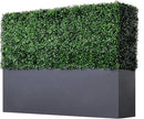 AGPL Upgraded Artificial Boxwood Hedge Wall with Gray Color Planter Box (33.5" Height 48" Width 12" Deep) … by CozyNest Decor