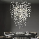 Silver Crystal Tree Branches Chandelier,21 Inchs 6 Lights Modern Round K9 Crystal Chandeliers for Dining Room, Bedroom, Living Room, Foyer,Kitchen Island,Bathroom by CozyNest Decor