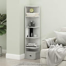 Furinno Pasir 5-Tier Corner Open Shelf Bookcase, White by TinyTreasures Baby Boutique