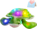 Glow Guards 14'' Light up Sea Turtle Stuffed Animal Ocean Life Soft Plush Toy Pillow with Lullabies LED Night Lights Children's Day Birthday Gifts for Toddler Kids by TinyTreasures Baby Boutique
