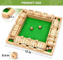 ropoda Shut The Box Game, Upgraded 12 Numbers Wooden Board Games for Adult and Kids, Shut The Box Dice Game -Addition Training, Fun for Family Game Night by TinyTreasures Baby Boutique