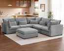 Oversized Modular Sofa, Extra Deep Cloud Chenille Sectional Couch with Ottoman Chaise, Fluffy Chenille Corner V Shape Sofa for Living Room, Villa (Corner V Shape+Ottoman, Chenille Grey) by CozyNest Decor