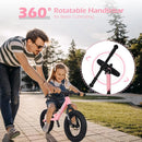 12" Balance Bike for 2, 3, 4, 5 Year Old Boys and Girls, Lightweight Nylon Frame Toddler Training Bike No Pedal Bikes for Kids with Adjustable Seat and Air Tires by TinyTreasures Baby Boutique