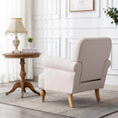 chairus Linen Accent Chair for Living Room Upholstered Mid Century Modern Single Sofa Chair with Solid Wood Legs Comfy Reading Chair Armchair for Bedroom/Office Room/Recption/Lounge, Cream by CozyNest Decor