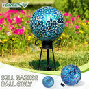 VOREEN 10-Inch Gazing Ball Glass Mosaic Gazing Globe, Outdoor Reflective Ball Yard Decoration for Homes, Patio, Lawn and Gardens, Gift for Mom Wife Friend, Blue and Amber by CozyNest Decor