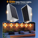 KINKAI Outdoor Solar Lights - 6 Pack Fence Lights Solar Deck Light Outdoor Wall Light with 11 Lighting Modes for Outside Garden Stairs Pool (Warm Light) by GreenHaven Gardens