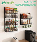 10-Tier Over The Door Pantry Organizer, Pantry Organization and Storage, Black Metal Hanging Adjustable Basket, Wall Spice Rack Seasoning Shelves, Home & Kitchen Essentials by CozyNest Decor