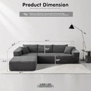 ovios 104" Cloud Sectional Couch with L-Shape Chaise,Modern Modular Sofa with Deep Seat, Upholstered Couches for Living Room Bedroom,No Assembly Required, Grey (Corduroy Fabric) by CozyNest Decor