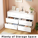Shintenchi 6 Drawer Dresser, Wide Chest of Drawers Organizer Storage with Drawers, Large Storage Cabinet, Modern Design Dresser for Bedroom, Living Room, Porch, White by TinyTreasures Baby Boutique