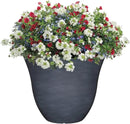 Classic Home and Garden Indoor/Outdoor Round Honeysuckle Resin Flower Pot Planter, Zinc Grey, 13" by GreenHaven Gardens