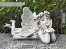 MeritMode Fairy Garden Figurines - Angel Statue with Butterfly and Holding Face, for Mom, Resin Outdoor Figurine for Patio & Yard, 10" Width by GreenHaven Gardens