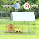 4ever2buy Chicken Runs for Yard with Cover, Large Metal Chicken Run Walk in Metal, Outside Dog Kennel with Roof, Flat Roofed Outdoor Kennel for Cats(9.2’Lx12.47’Wx6.4’H) by GreenHaven Gardens