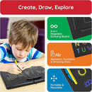 PicassoTiles 2PK 4-in-1 Magnetic Drawing Board 12x10 inch Large Magnet Tablet Pad with 4 Facings Lowercase & Uppercase Alphabets, Numbers, & Freestyle STEM Learning Writing Reading Playboard PTB06 by TinyTreasures Baby Boutique