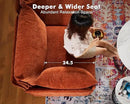102.6" Modular Sectional Sofa, Oversized 3-Seater Terracotta Orange Couch with Removable Chenille Fabric Cover, Deep Seat & High Backrest for Living Room, Office & Apartment by CozyNest Decor