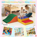 Soft Climbing Toys for Toddlers, Soft Foam Climbing Blocks, PU Leather Gym Climb & Crawl Soft Activity Playset, Indoor Climbing Toys Equipment for Kids and Children, Classic Grey, Macaron by TinyTreasures Baby Boutique