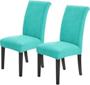 Joccun Chair Covers for Dining Room Set of 2, Dining Chair Slipcovers Stretch Dining Room Chair Covers Seat Protector,Washable Parsons Chair Cover for Home,Hotel(Turquoise,2 Pack) by CozyNest Decor