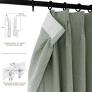 150 Inches Extra Wide Room Divider Draperies, Pinch Pleat Drapes, Absolutely Blackout Sliding Door Drapery, Total Privacy Ceiling Track Curtains, 150" W by 84" L, Fog Green (1 Panel) by CozyNest Decor