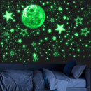 965 PCS Glow in The Dark Stars and Moon for Ceiling, Luminous Stars and Planet Wall Decals, Kids Room Decor, Glowing Galaxy Wall Stickers for Nursery Decorations (Green) by TinyTreasures Baby Boutique
