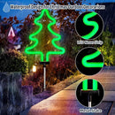 BlcTec Christmas Decorations Outdoor, 4PCS Neon Christmas Tree Shape Lights with Stainless Steel Stakes, 4 Xmas Tree Garden Lights with Waterproof for Garden Patio Yard Lawn Décor, Green by GreenHaven Gardens