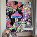 ADDWel Blacklight Mushroom Tapestry, Upright Tapestry Glow In The Dark, UV Reactive Black Light Tapestries Posters Wall Hanging for Backdrop Bedroom Dorm Living Room Decor(70"x90") by CozyNest Decor