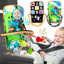 Baby Car Seat Dinosaurs Toys - Kick and Play Double Sided Infant Car Seat Toys with Plush Toys, Mirror, Teether for Baby, Babys Travel Activities, Christmas Birthday Gifts Newborn Infant Toys by TinyTreasures Baby Boutique