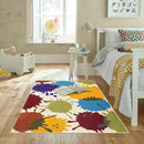 STARUIA Art Bedroom Rug, 4'x6' Machine Washable Kids Rug for Playroom, Paint Splash Rainbow Area Rugs for Classroom, Soft Colorful Living Room Rugs Throw Play Mat for Nursery Office Preschool by CozyNest Decor
