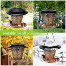 Solar Bird Feeders for Outside Hanging Metal Wild Bird Feeder Solar Lanterns Outdoor Waterproof Garden Decor for Yard Brown by GreenHaven Gardens