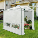 EAGLE PEAK 8x6 Portable Walk-in Greenhouse, Pop-up Indoor Outdoor Garden Green House, Zippered Doors and Windows, Heavy Duty Woven PE Top, White by GreenHaven Gardens