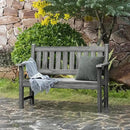 Outdoor Bench, 2-Person Garden Bench, Poly Lumber Patio Bench for Outdoors, Porch, and Park (Light Grey) by GreenHaven Gardens