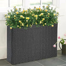 SUNNYPARK Tall Rectangular Planter with Removable Liner, All-Weather PE Rattan Large Modern Planters Indoor Outdoor Flower Plant Pots Garden Box Patio Yard Front Porch Deck by CozyNest Decor