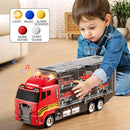 Toddler Boys Toys for 3-5 Years Old, Fire Truck Vehicle Set with Play Mat and Die-Cast Toy Car, Transport Carrier Truck for Kids 3-5, Birthday Gifts Toys for 3-8+ Year Old Boys by TinyTreasures Baby Boutique