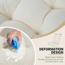 BUYUE Chair Cushion Set for Rocking Chair, Back Pillow & Seat Cushion with Ties, Original Woven Fabric Non-Slip Chair Pads for Elderly Sitting, Beige by CozyNest Decor