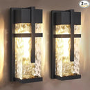 Hammered Glass Wall Lamp, Outdoor Light Fixtures, Exterior Wall Lantern for Porch with Waterproof, 2 Pack Wall Sconce Lighting, Wall Mount Light, Porch Light for Garage, Doorway, Patio(Bulb Included) by CozyNest Decor