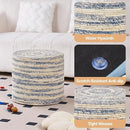 Wimarsbon 18'' Ottoman Pouf, Natural Braided Poof, Rustic Handweave Lounge Pouffe, Boho Footrest Stool for Bedroom, Accent Table for Living Room (Blue Corn Husk) by CozyNest Decor
