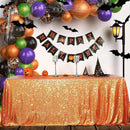 SquarePie Sequin Tablecloth 50 x 72 Inch Orange Sparkly Table Cloth for Halloween Thanksgiving Party Decoration by CozyNest Decor